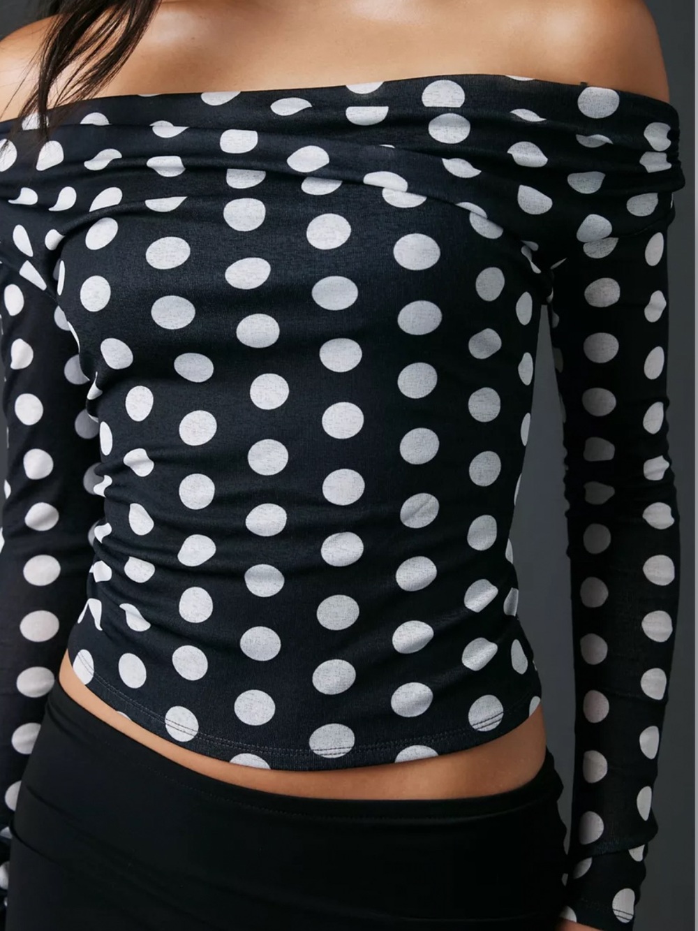 Urban Outfitters Off-Shoulder Polka Dot Top